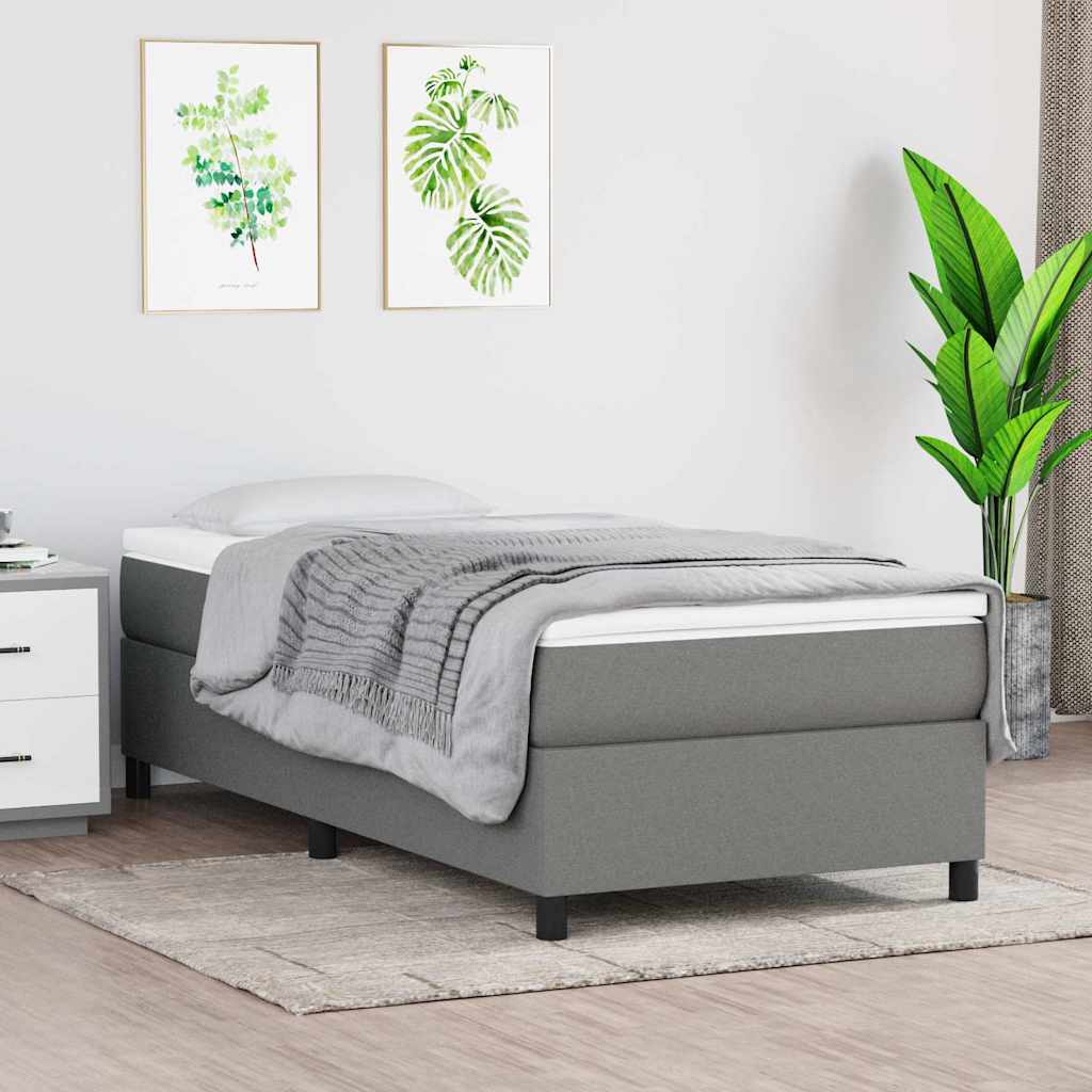 Vidaxl boxspring bed 100x200 cm stof donkergrijs