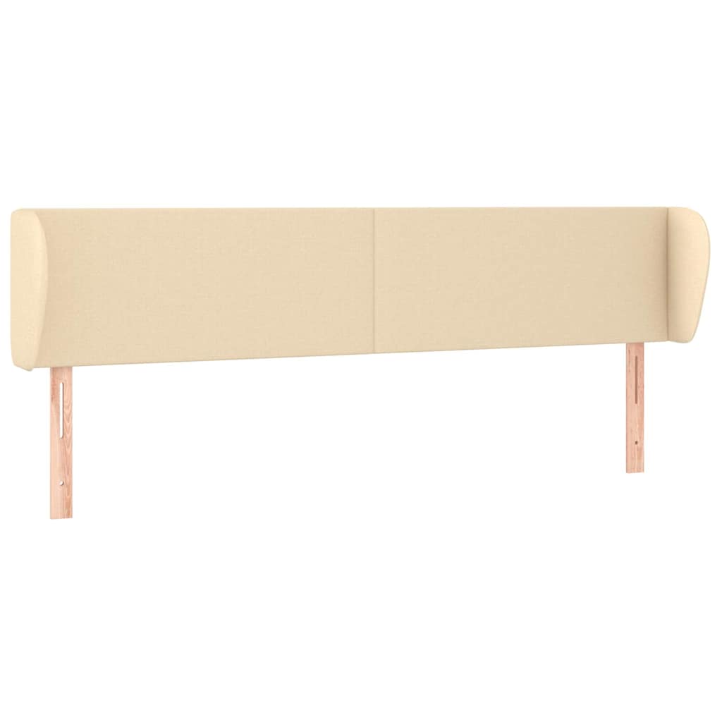 Vidaxl hoofdbord met randen 203x23x78 88 cm stof crèmekleurig