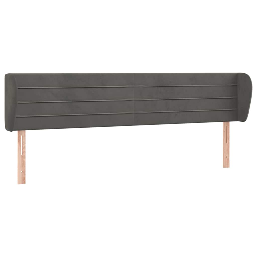 Vidaxl hoofdbord met randen 163x23x78 88 cm fluweel donkergrijs
