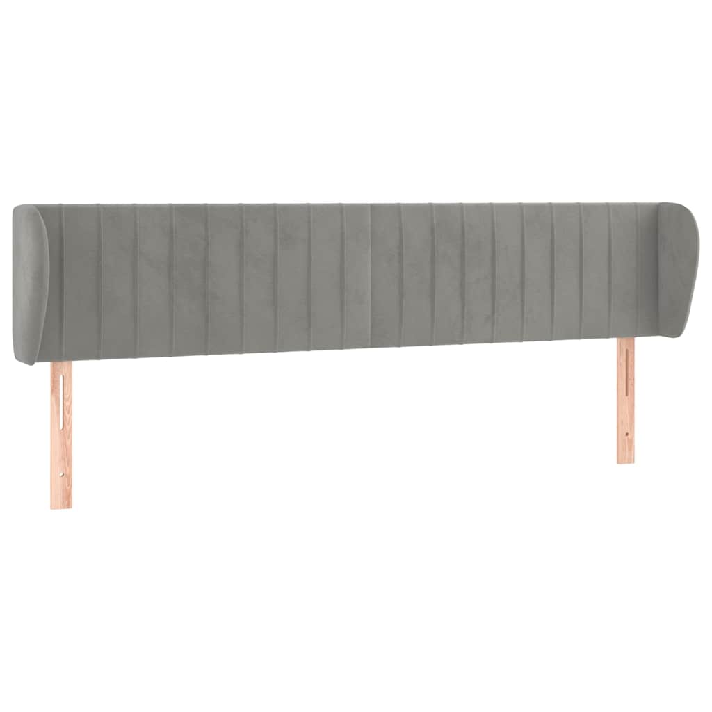Vidaxl hoofdbord met randen 203x23x78 88 cm fluweel lichtgrijs