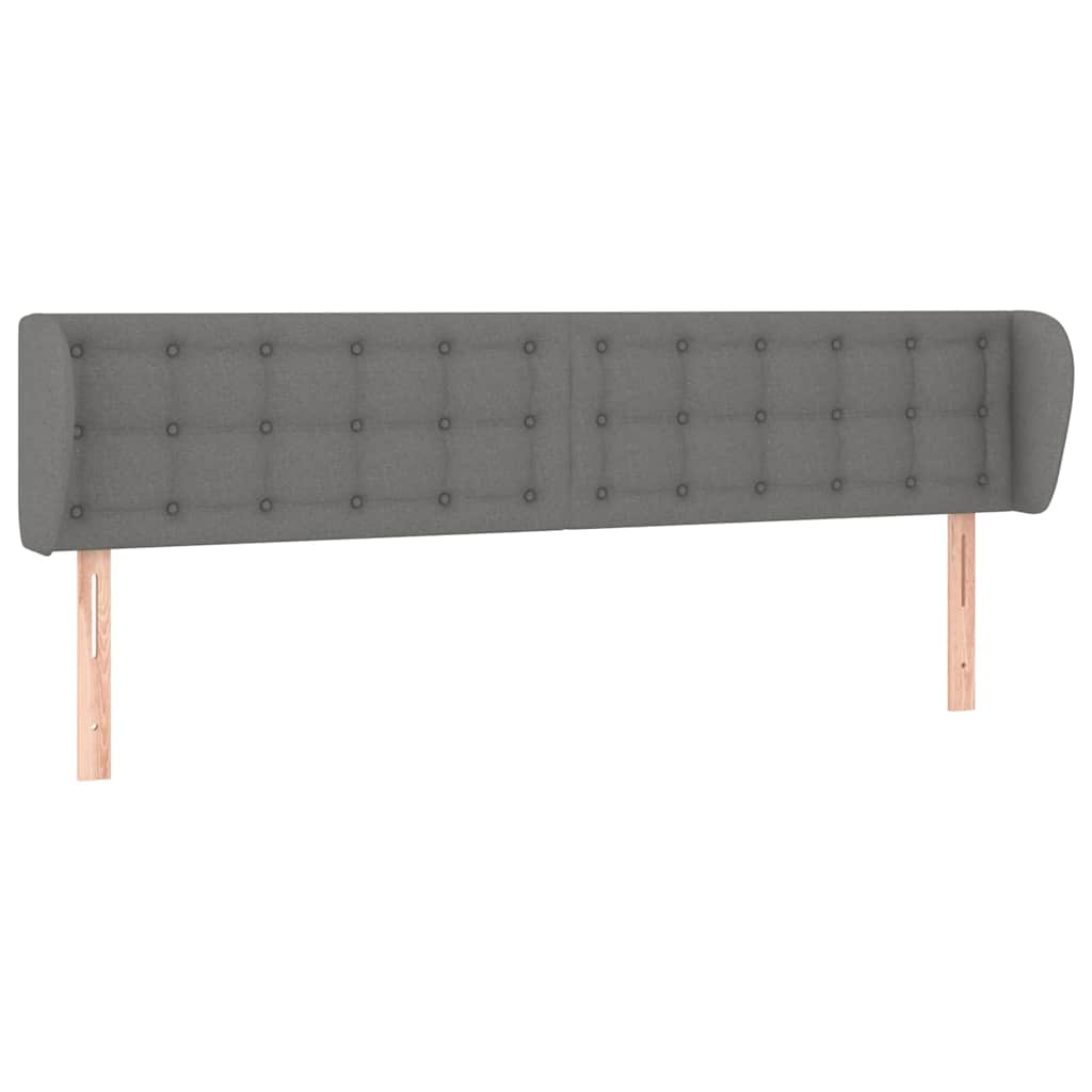 Vidaxl hoofdbord met randen 183x23x78 88 cm stof donkergrijs