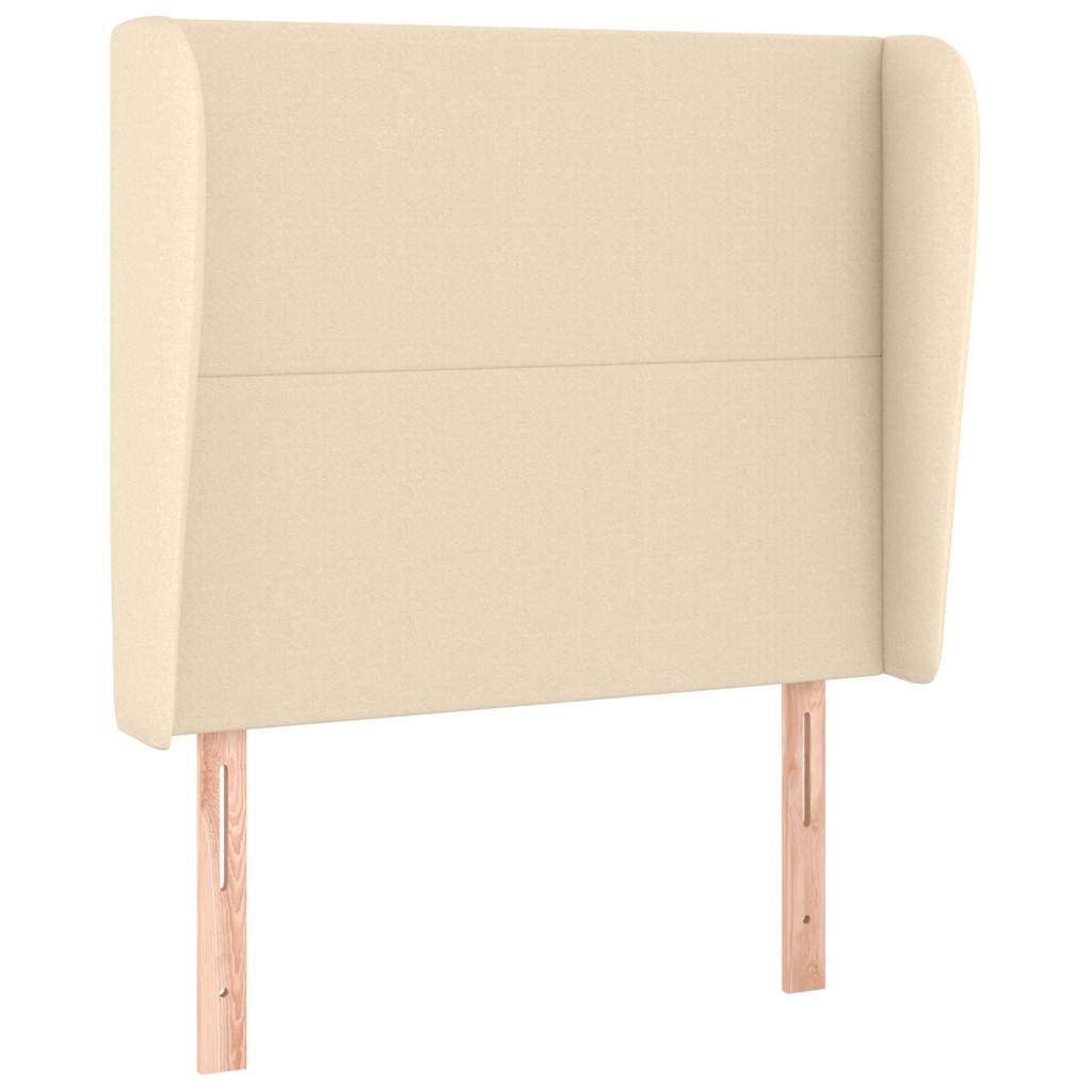 Vidaxl hoofdbord met randen 83x23x118 128 cm stof crèmekleurig