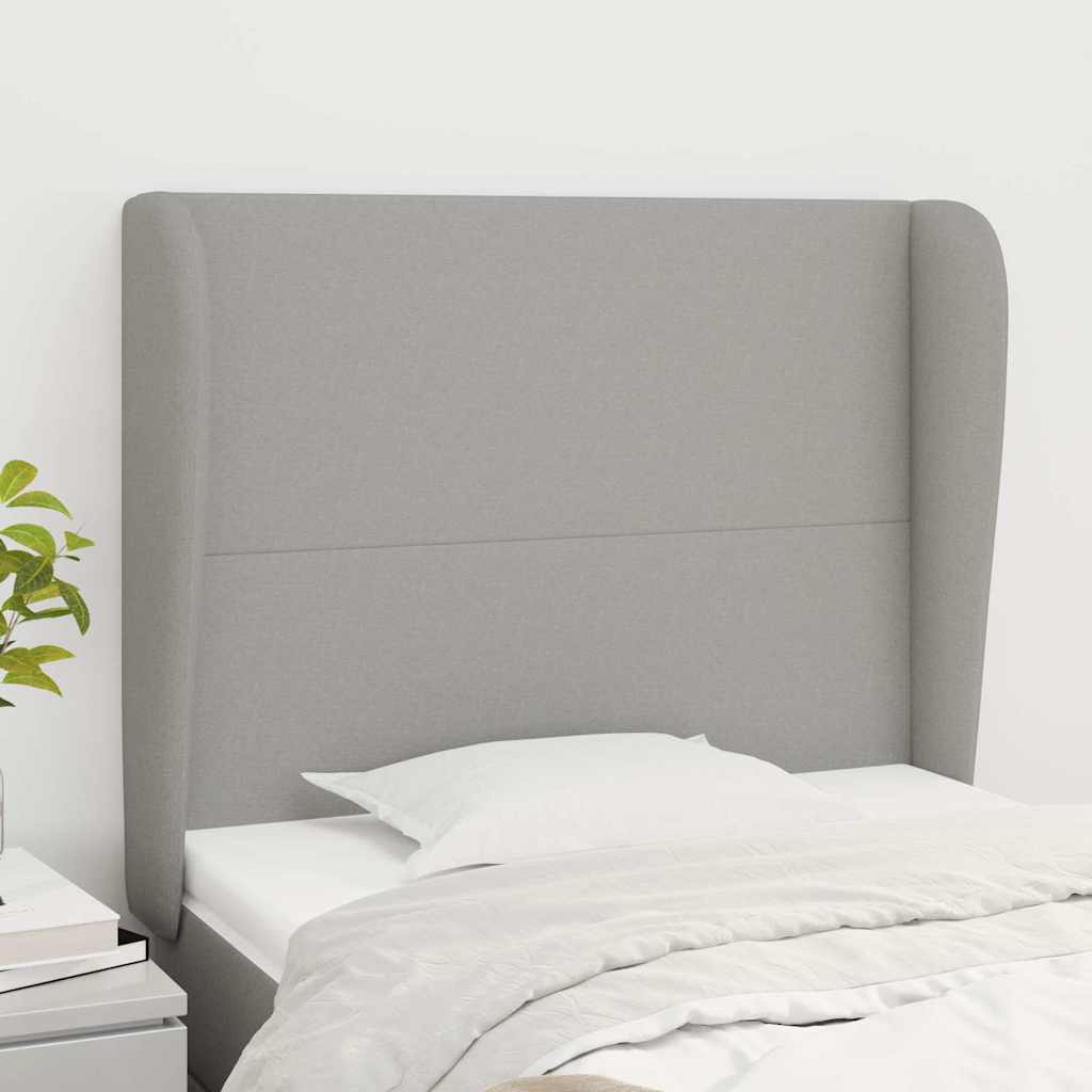 Vidaxl hoofdbord met randen 93x23x118 128 cm stof lichtgrijs