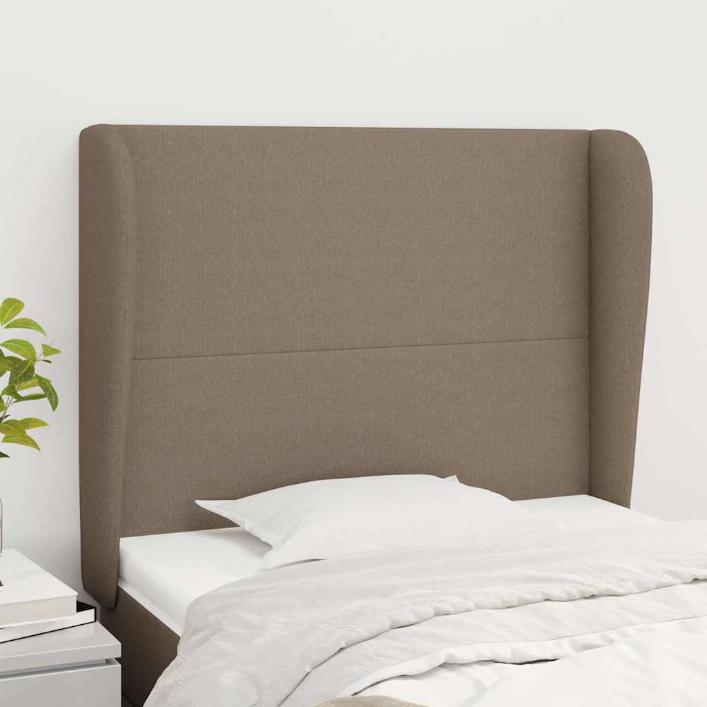Vidaxl hoofdbord met randen 93x23x118 128 cm stof taupe