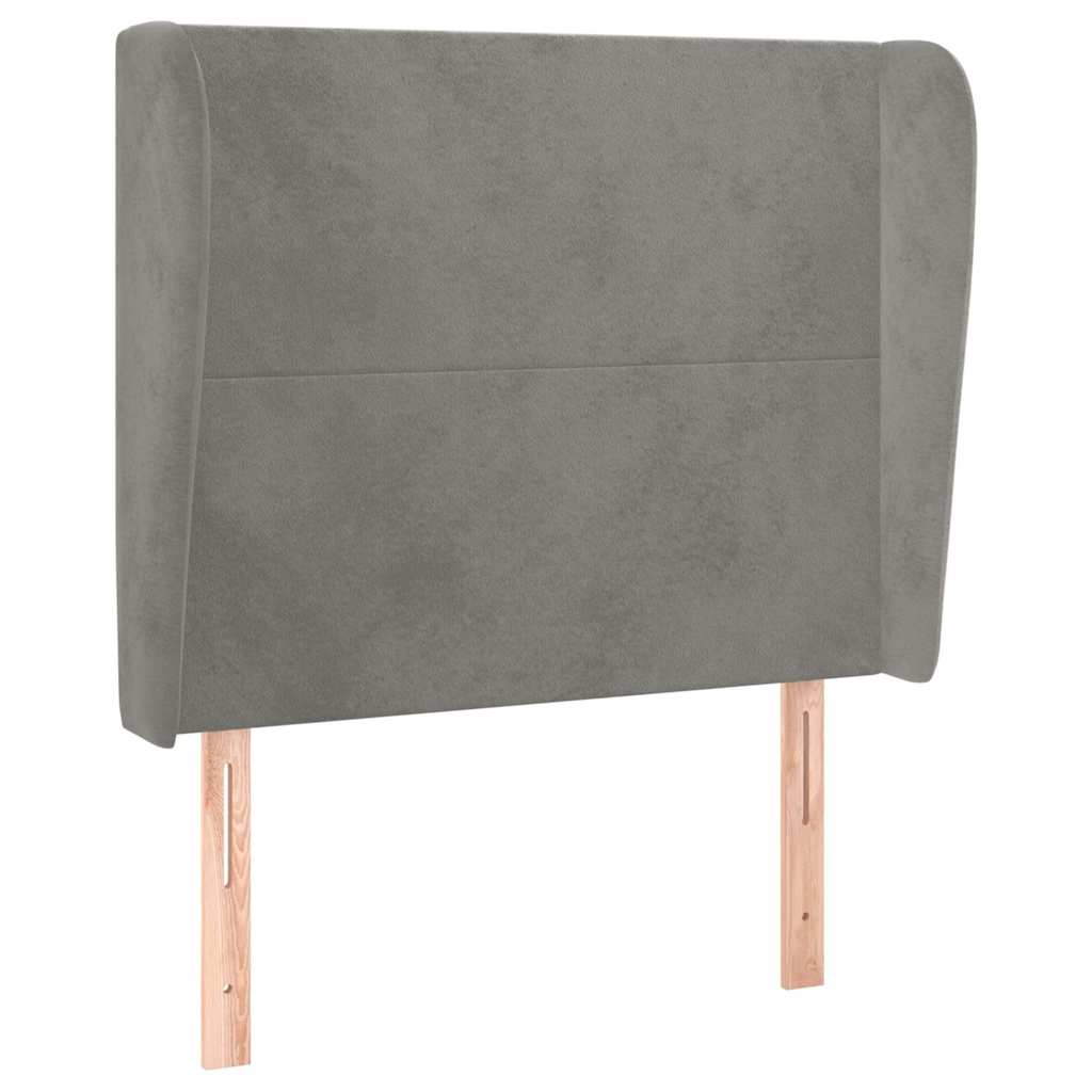 Vidaxl hoofdbord met randen 83x23x118 128 cm fluweel lichtgrijs