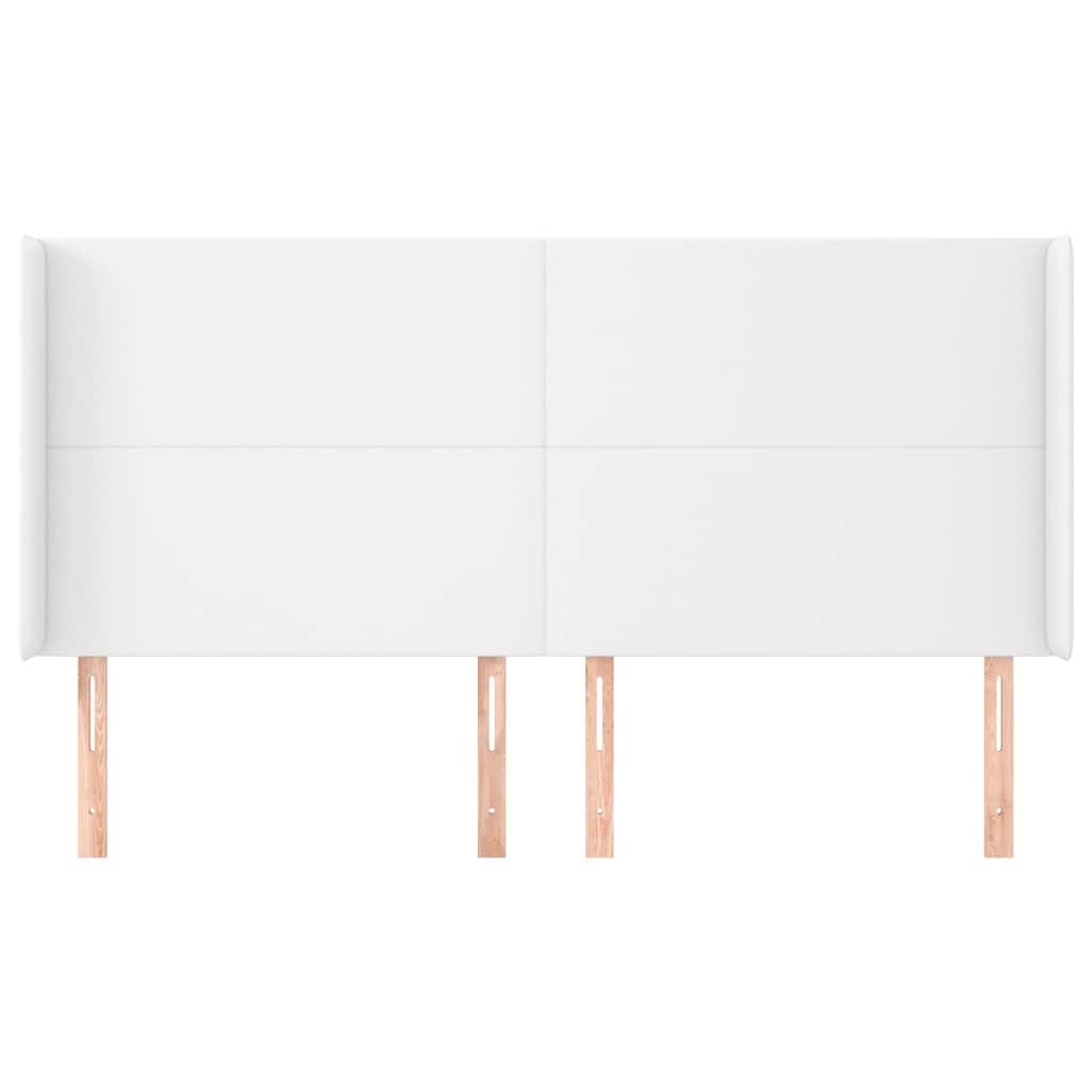 Vidaxl hoofdbord met randen 203x23x118 128 cm kunstleer wit
