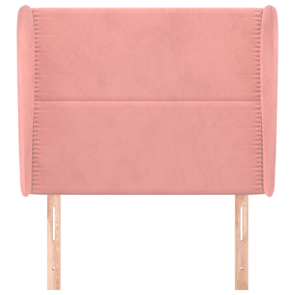 Vidaxl hoofdbord met randen 103x23x118 128 cm fluweel roze
