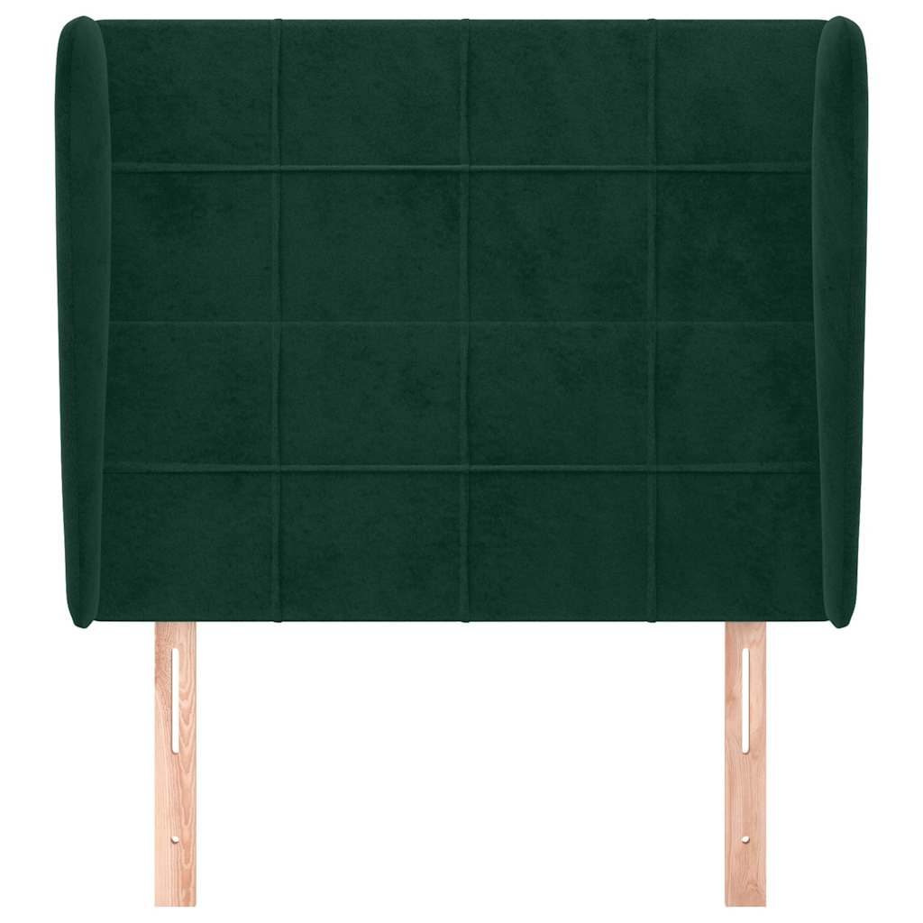 Vidaxl hoofdbord met randen 103x23x118 128 cm fluweel donkergroen