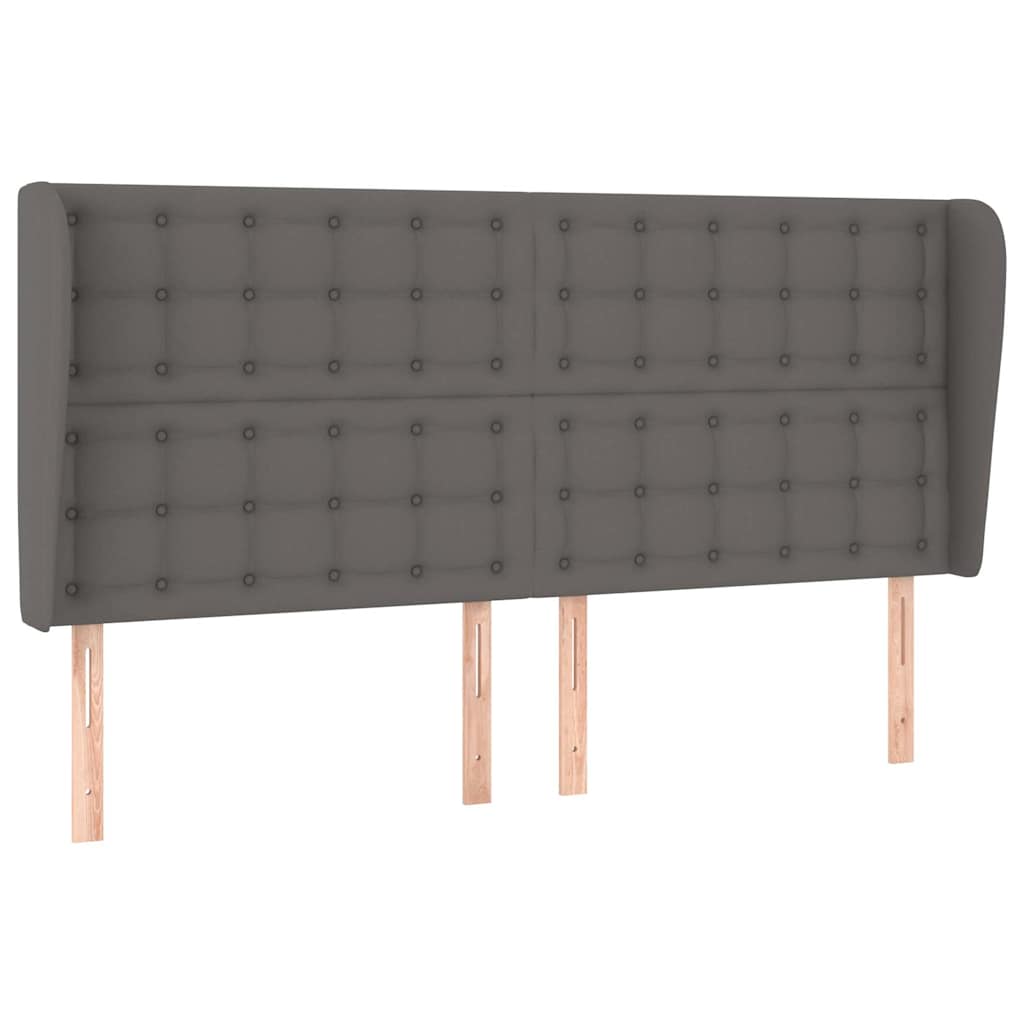 Vidaxl hoofdbord met randen 183x23x118 128 cm kunstleer grijs