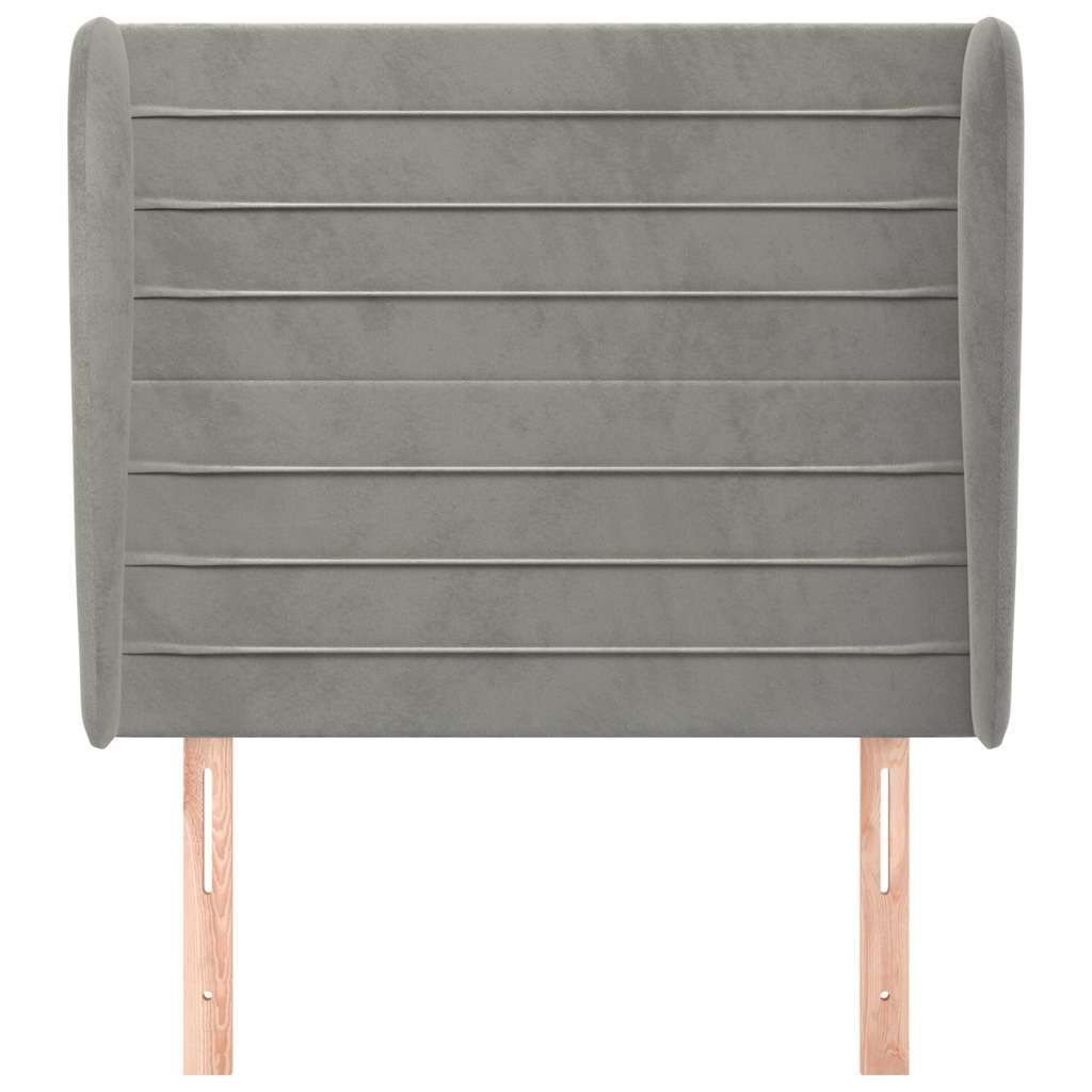 Vidaxl hoofdbord met randen 93x23x118 128 cm fluweel lichtgrijs