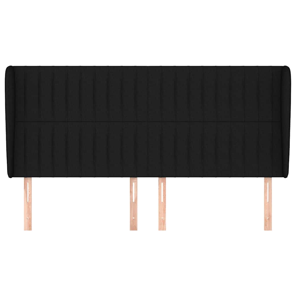 Vidaxl hoofdbord met randen 203x23x118 128 cm stof zwart