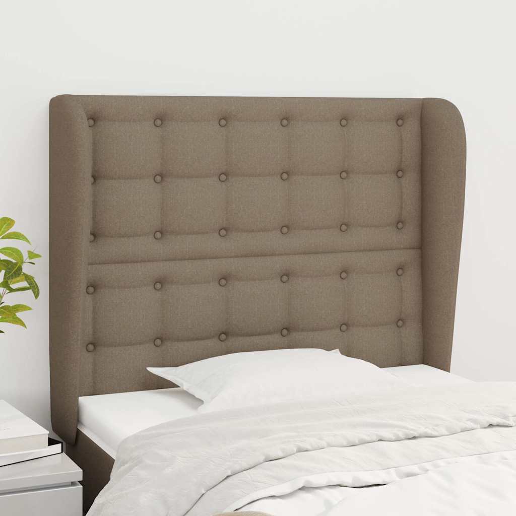 Vidaxl hoofdbord met randen 83x23x118 128 cm stof taupe