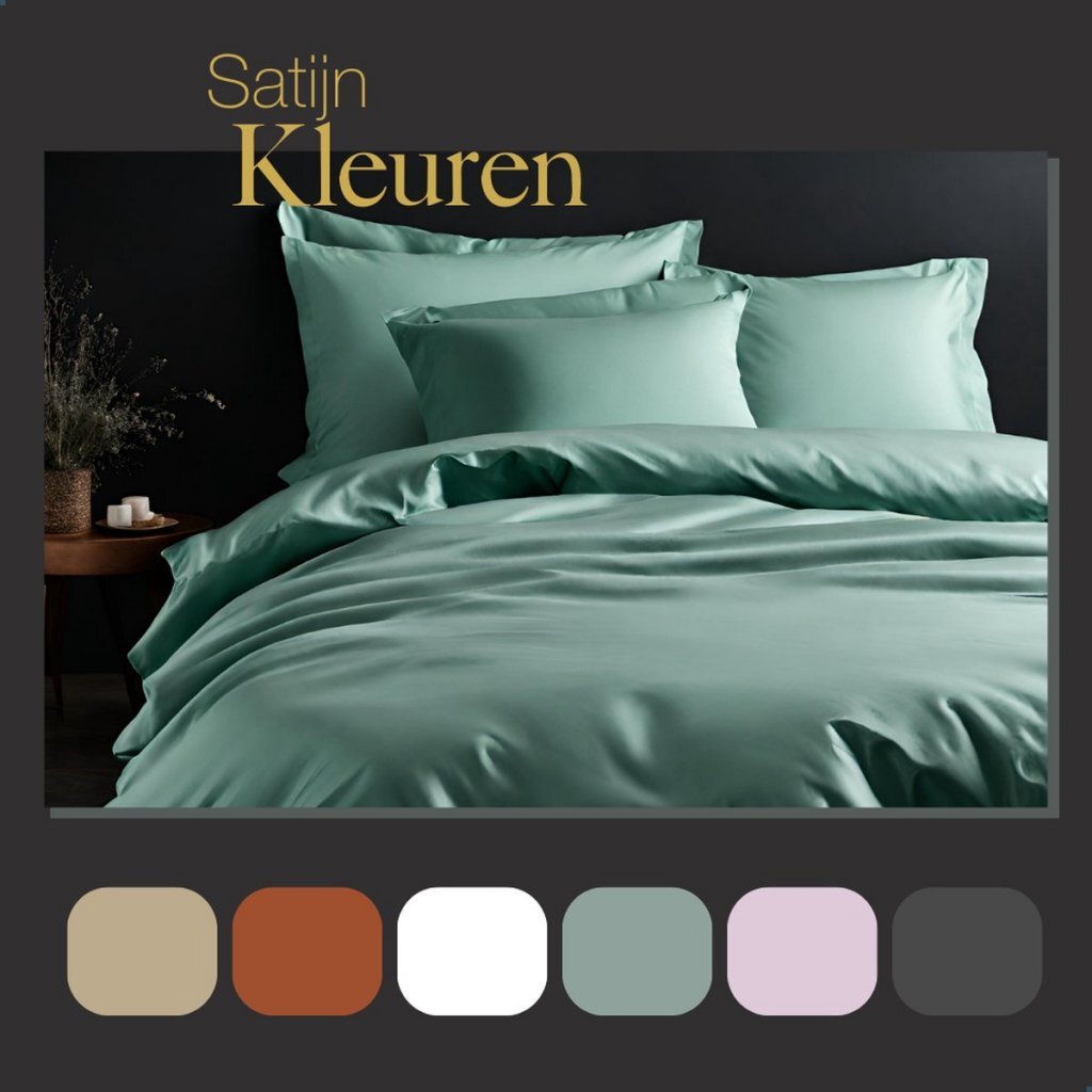 Housse de couette simple en satin de coton Ten cate 140x200 220 cm menthe