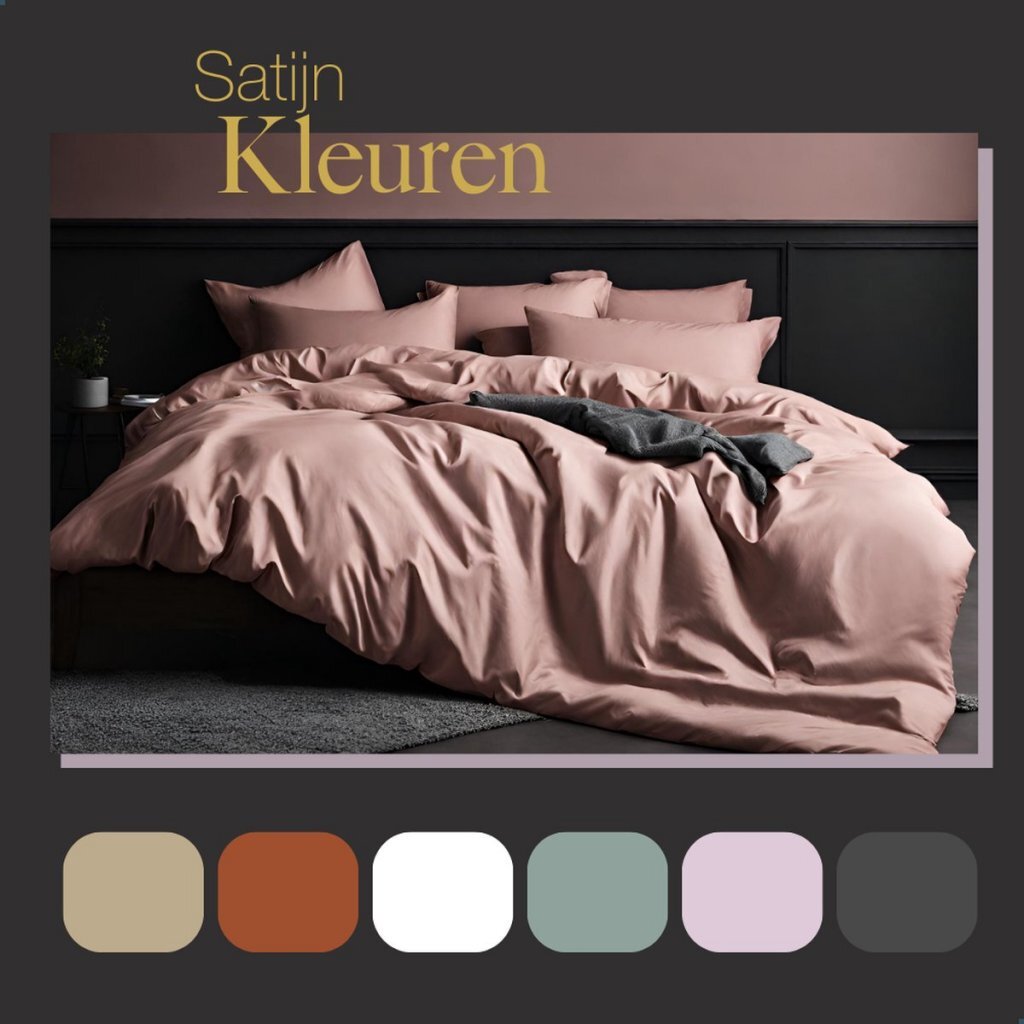 Housse de couette double en satin de coton Ten cate 240x200 220 cm rose
