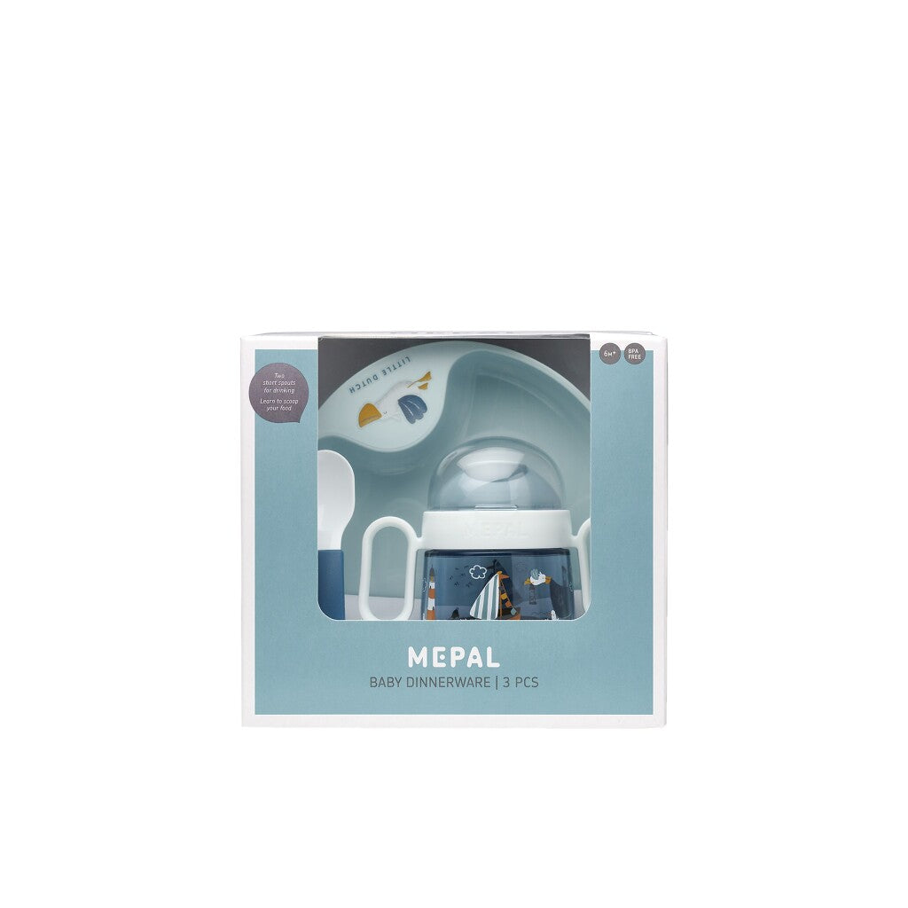 Mepal vaisselle bébé petits marins hollandais baie 3 pièces bleu