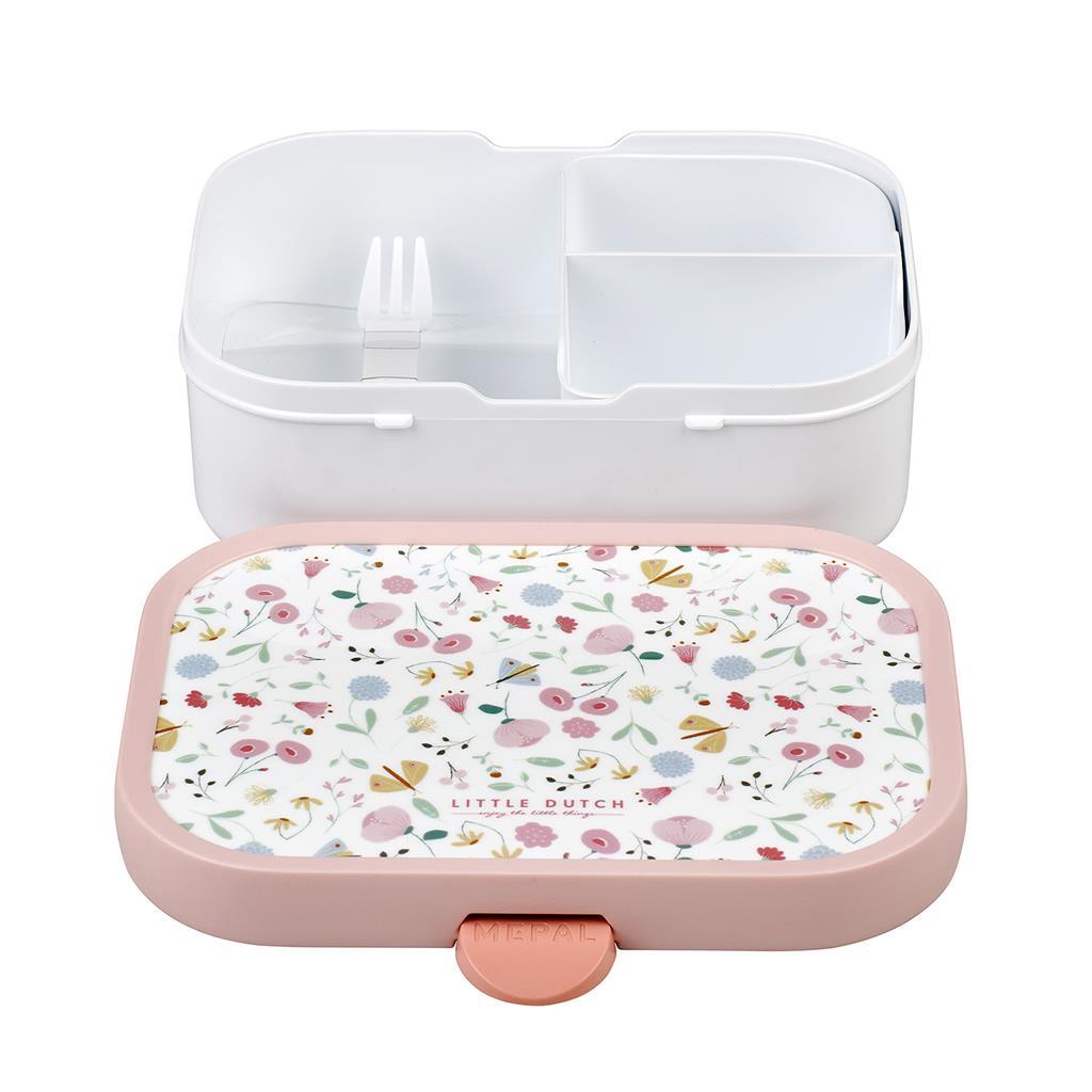 Mepal campus lunch box petites fleurs hollandaises et papillons rose blanc