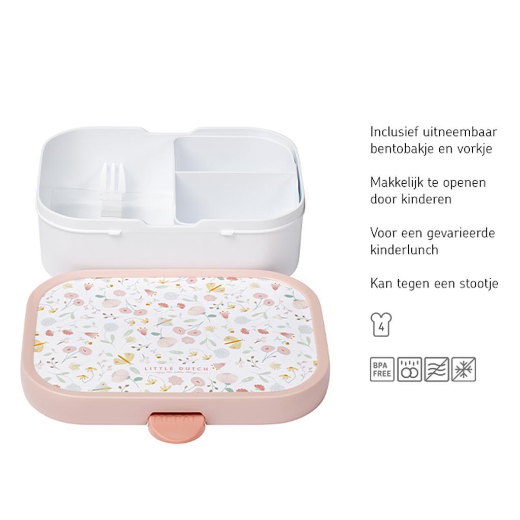 Mepal campus lunch box petites fleurs hollandaises et papillons rose blanc