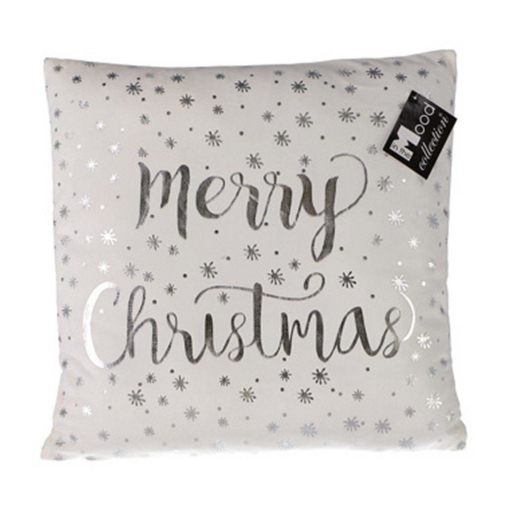 Coussin collection In the mood joyeux noël blanc 40x40x10 cm