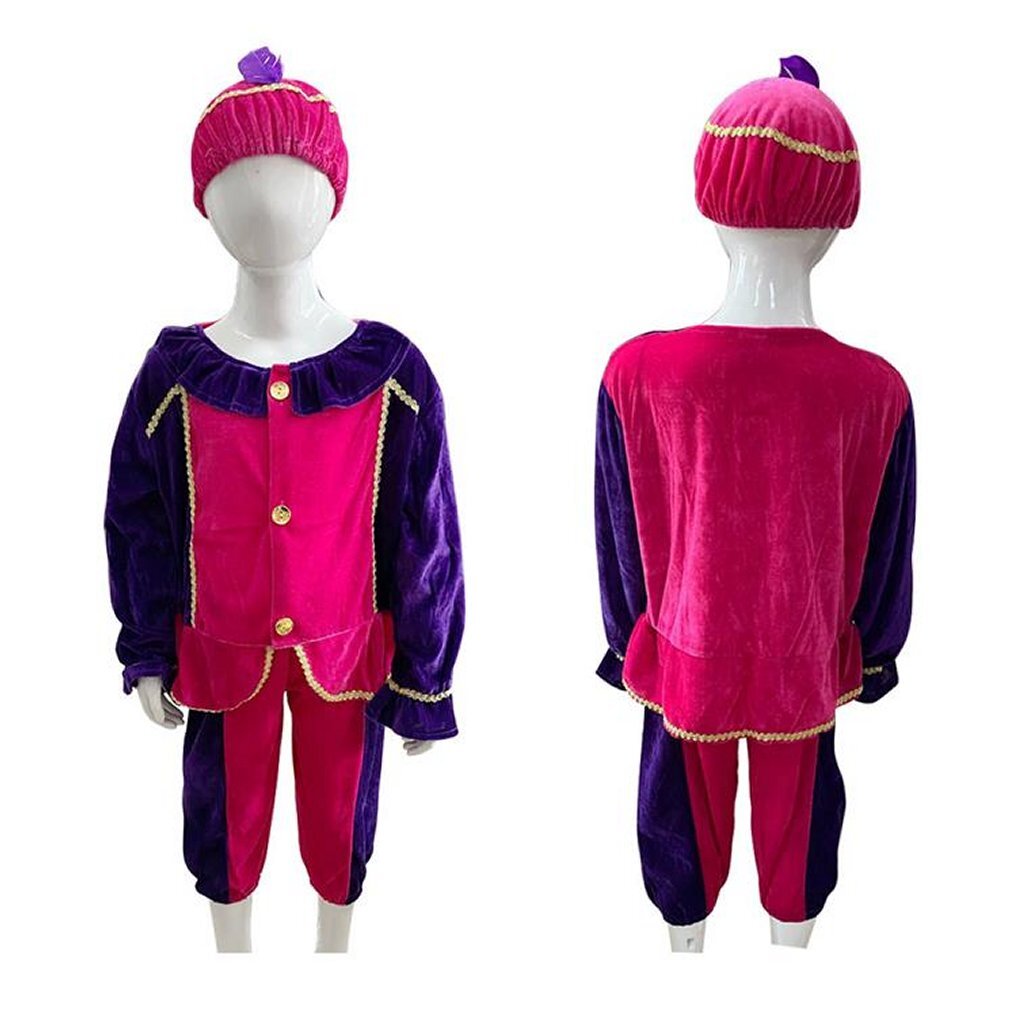 Ensemble de costumes Sinterklaas Pietenpak violet-rose 3-5 ans