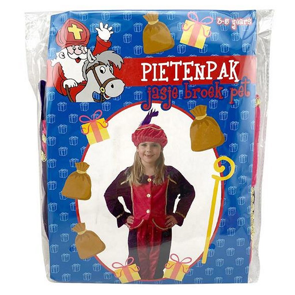 Ensemble de costumes Sinterklaas Pietenpak violet-rose 3-5 ans