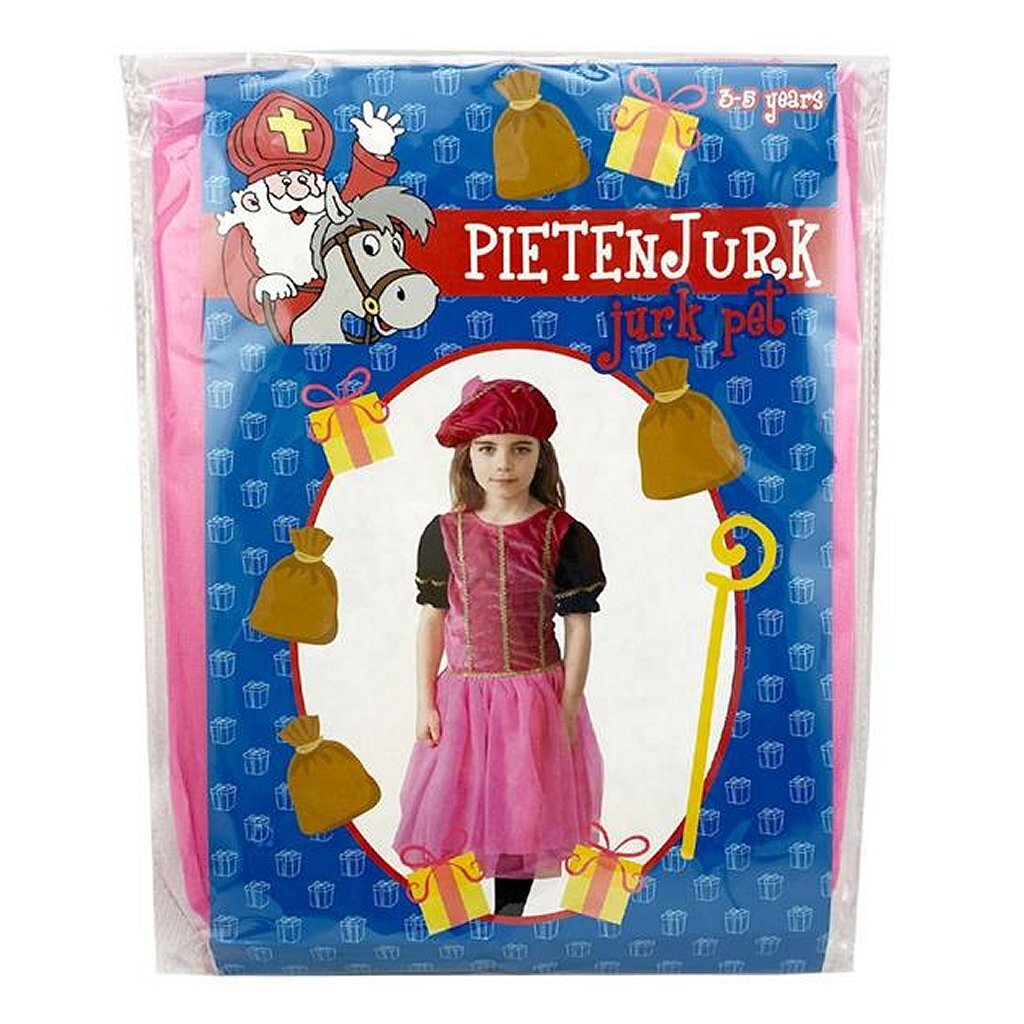Ensemble de costumes Sinterklaas Robe Pete rose violet 3-5 ans