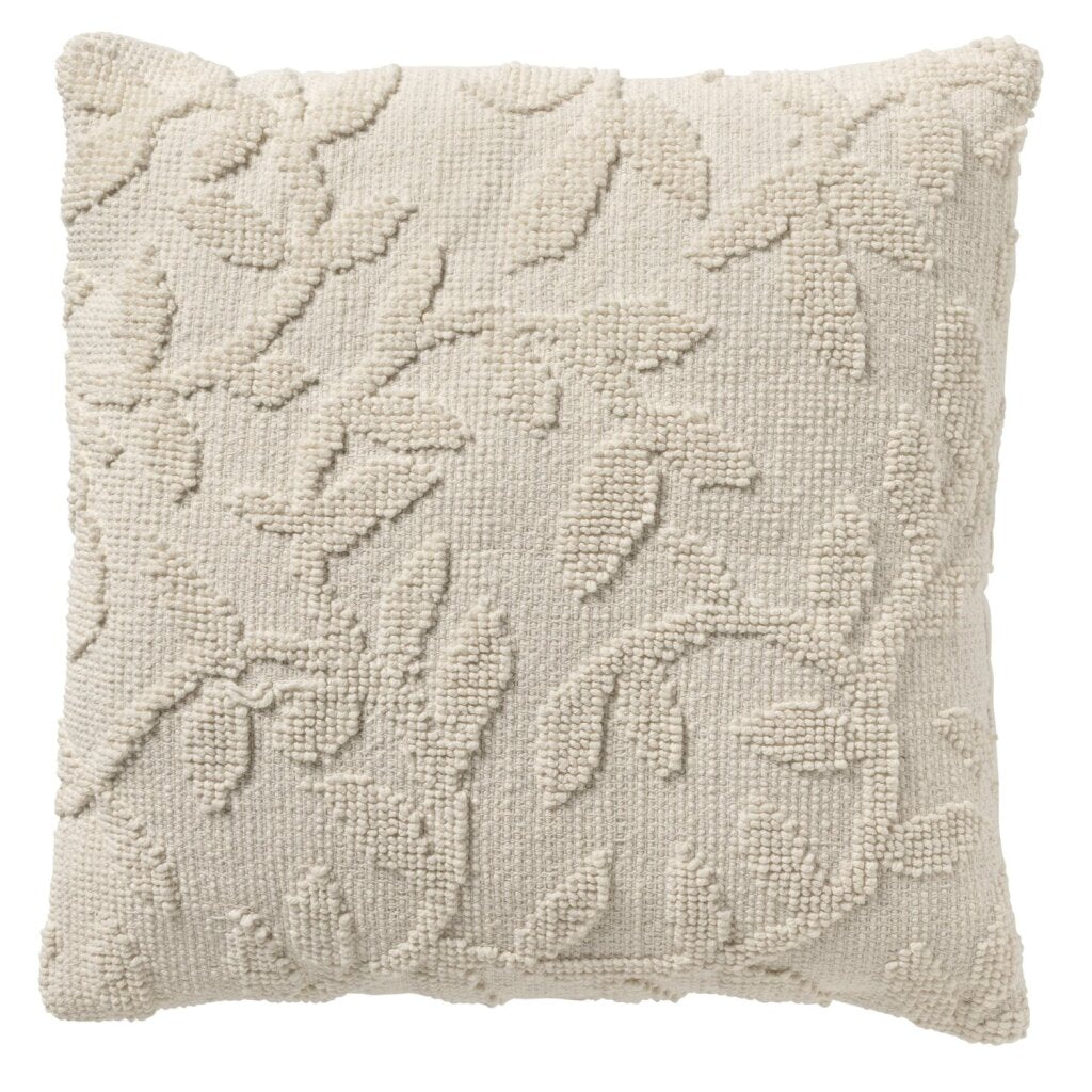 Décor hollandais coussin décoratif hoja 45 x 45 cm blanc neige