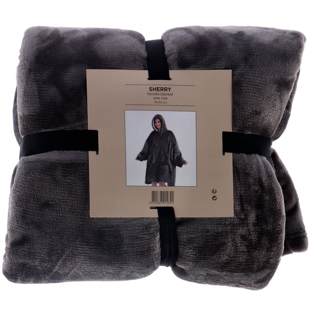 No brand sweat à capuche sherry 70 x 110 gris anthracite