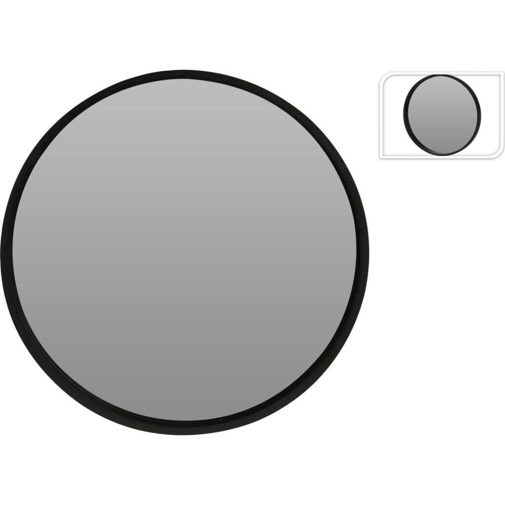 Miroir Forme Ronde 30cm Noir