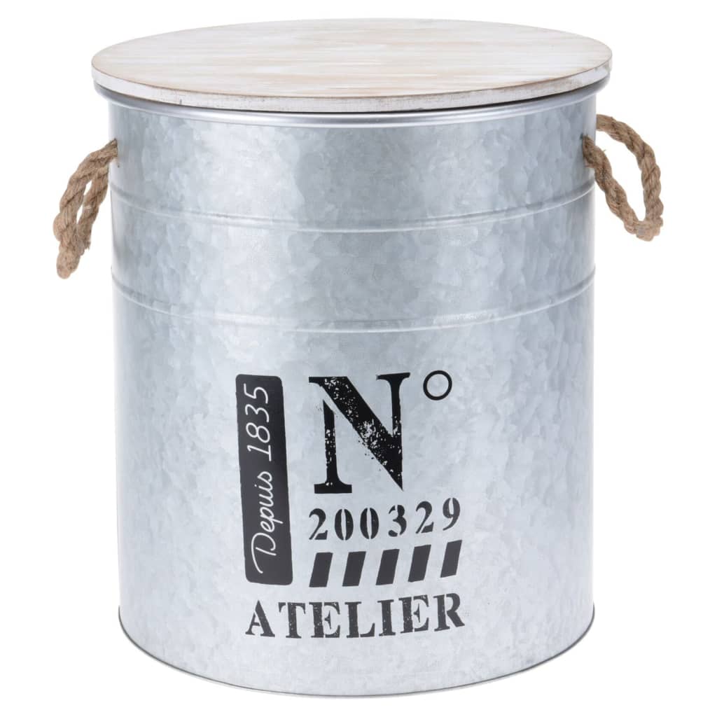 Co-bac de rangement en 3 parties Collection avec corde zinc