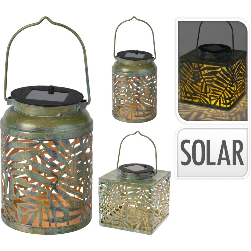Excellente lanterne solaire en métal pour articles ménagers, 2 versions différentes