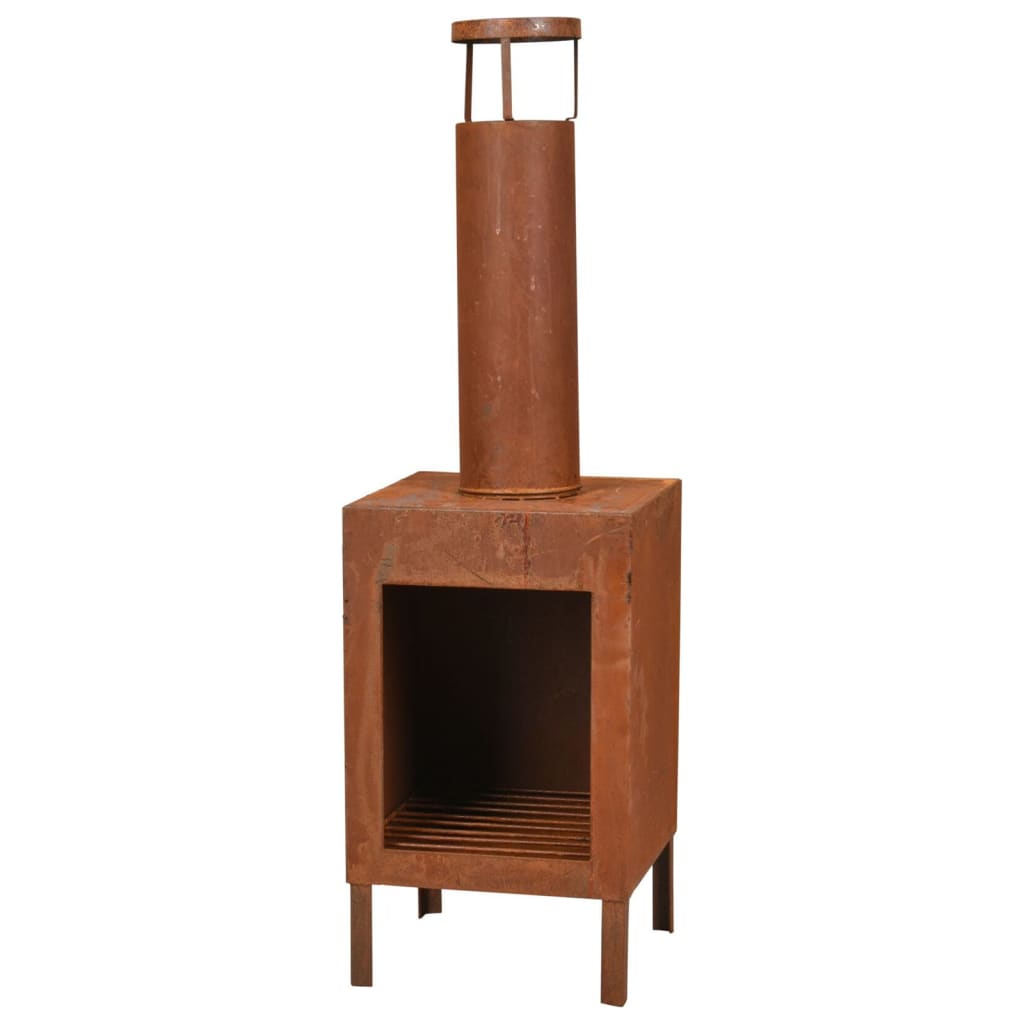 Fiche de progarden avec cheminée et gère 100 cm Rust -Colored