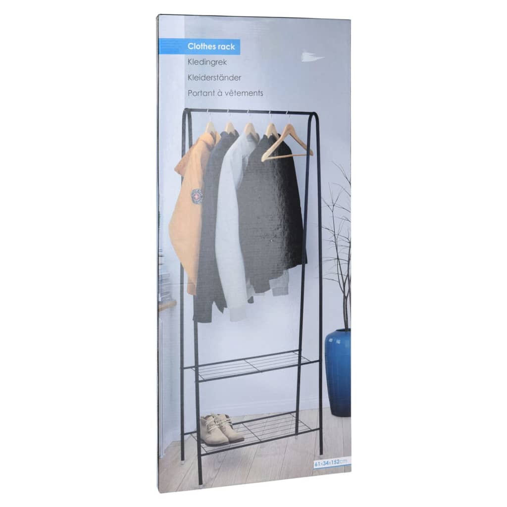Solutions de rangement Rack de vêtements avec 2 couches 61x34x152 cm