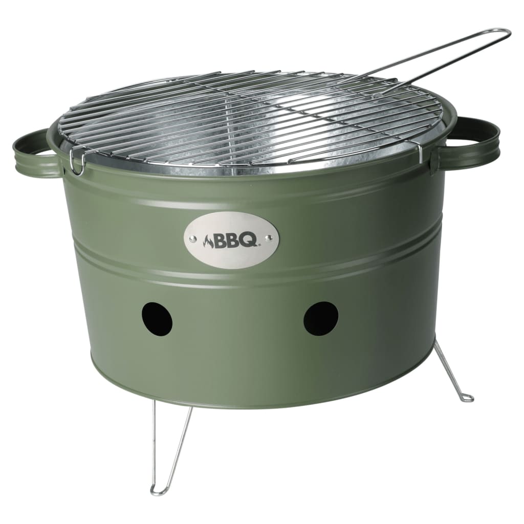 Seau de barbecue de progarden avec 2 poignées 34,5 cm Matolijf vert