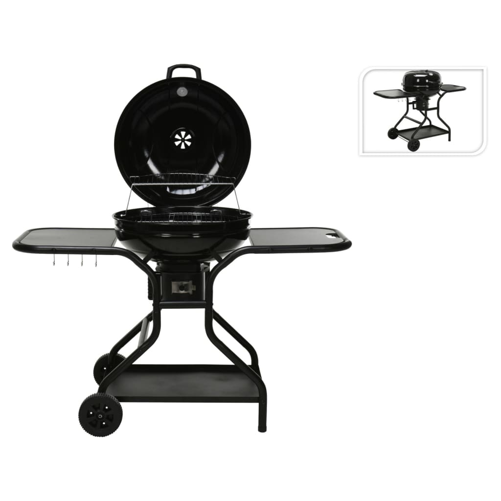 Grill Progarden sur roulettes avec table d'appoint noire