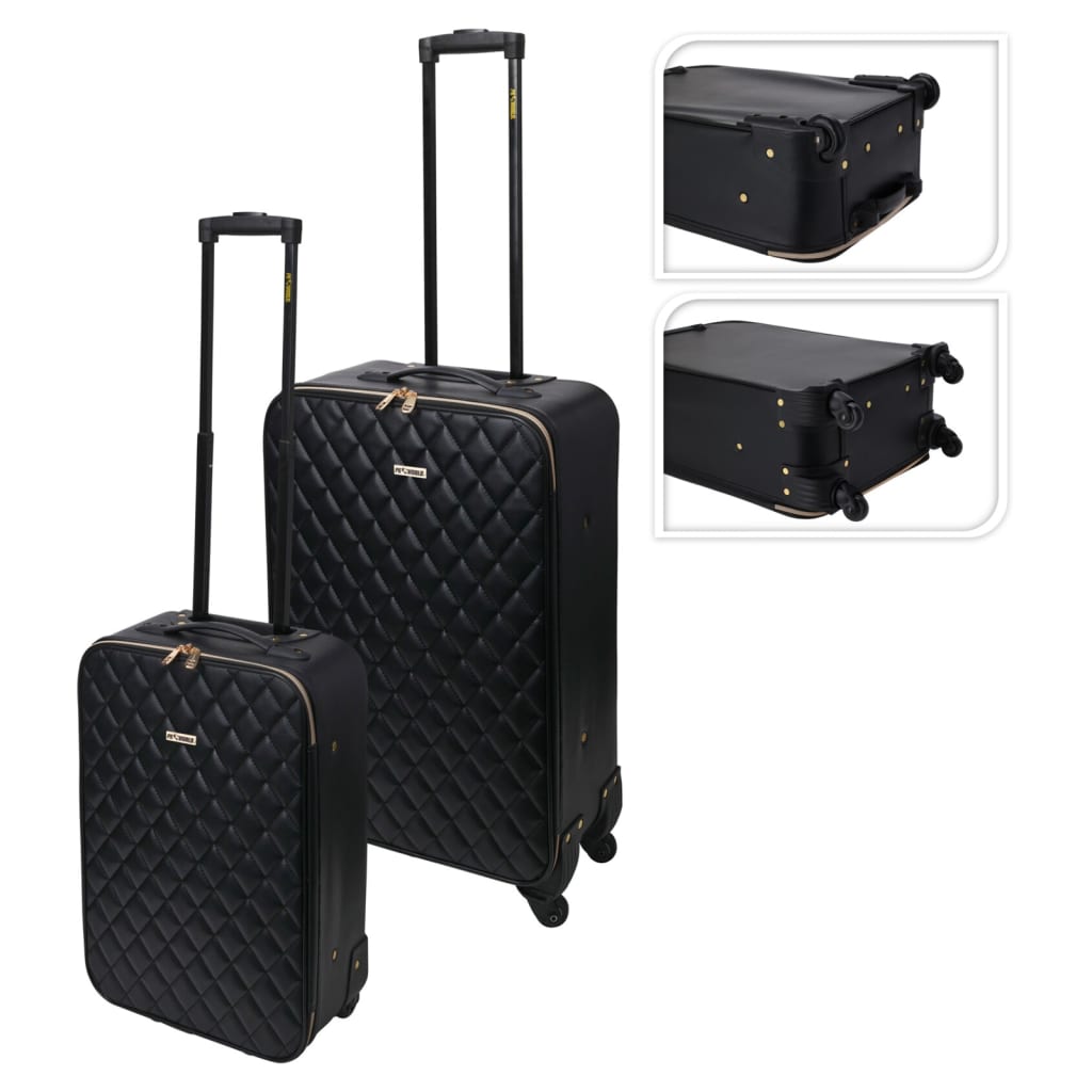 Ensemble de bagages de 2 pièces Proworld Black collé
