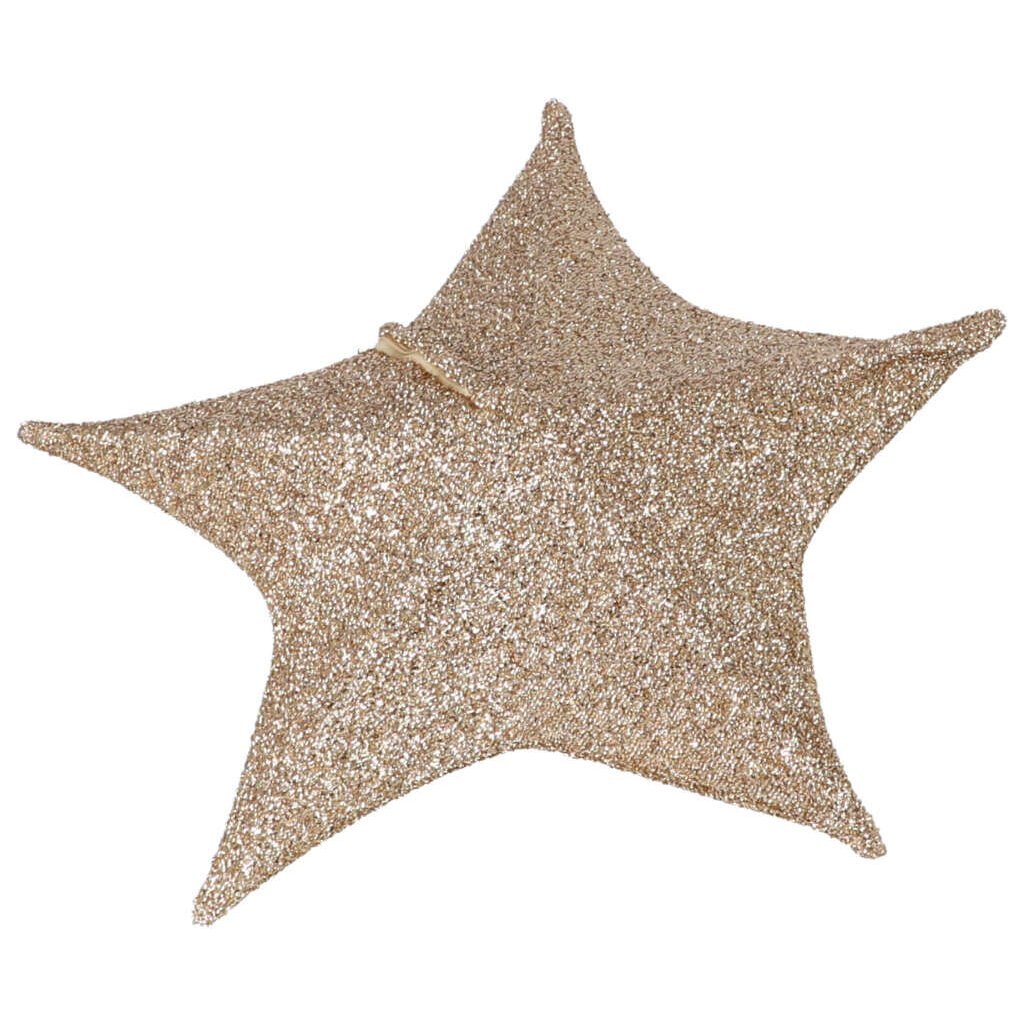 No brand Étoile de Noël 50 cm 30 LED tissu or | 4 pièces