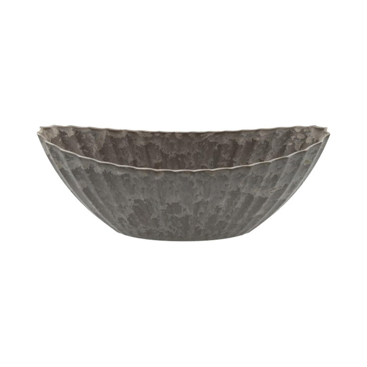 HBx pot de fleur naturel vivant mélamine nervurée 36x15x14cm