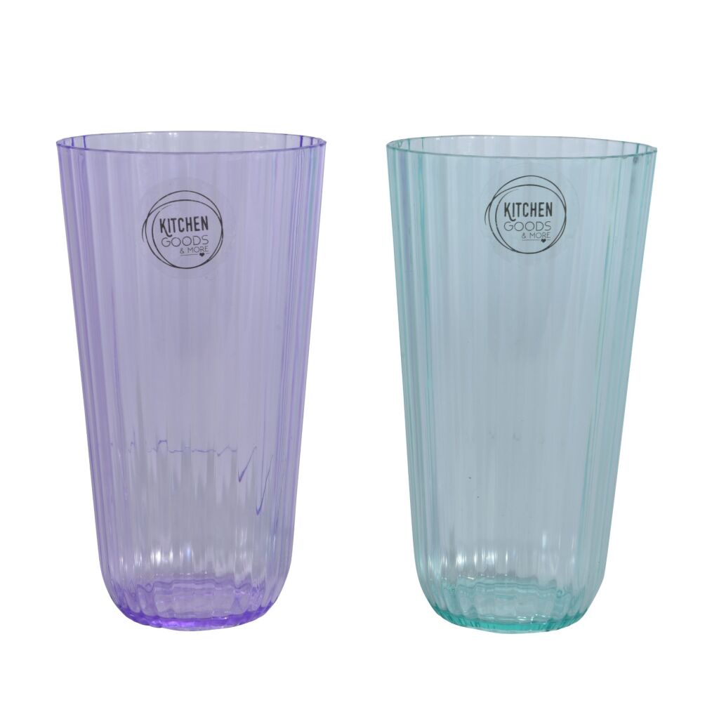 Divers verre à boire plastique 2 couleurs assorties 15cm