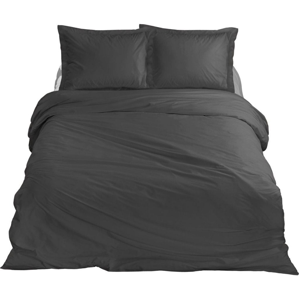 Housse de couette double en satin de coton Ten cate 240x200 220 cm anthracite