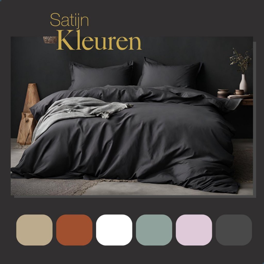 Housse de couette double en satin de coton Ten cate 240x200 220 cm anthracite