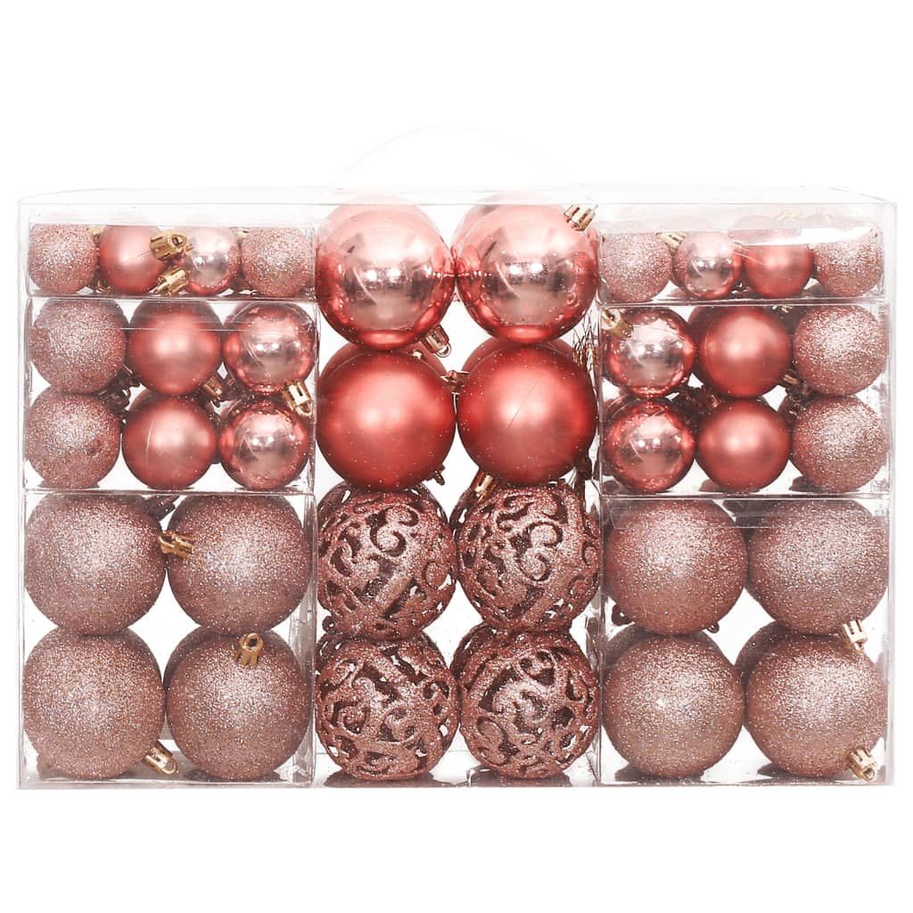VidaXL Boules de Noël 100 pcs 3 4 6 cm rose et rosé