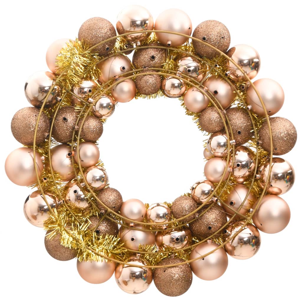 VidaXL couronne de Noël 45 cm polystyrène or rose