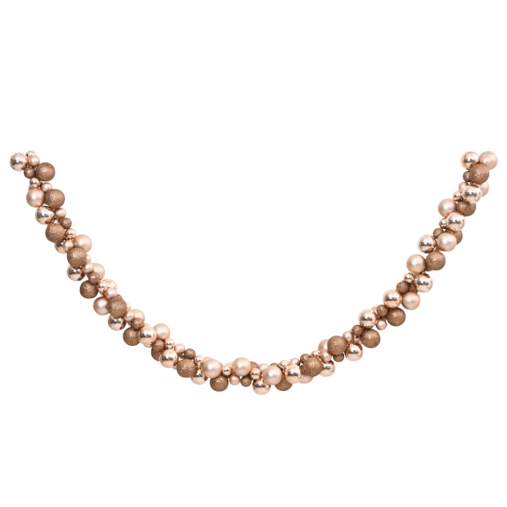 VidaXL boules de guirlande de Noël 175 cm en polystyrène couleur or rose