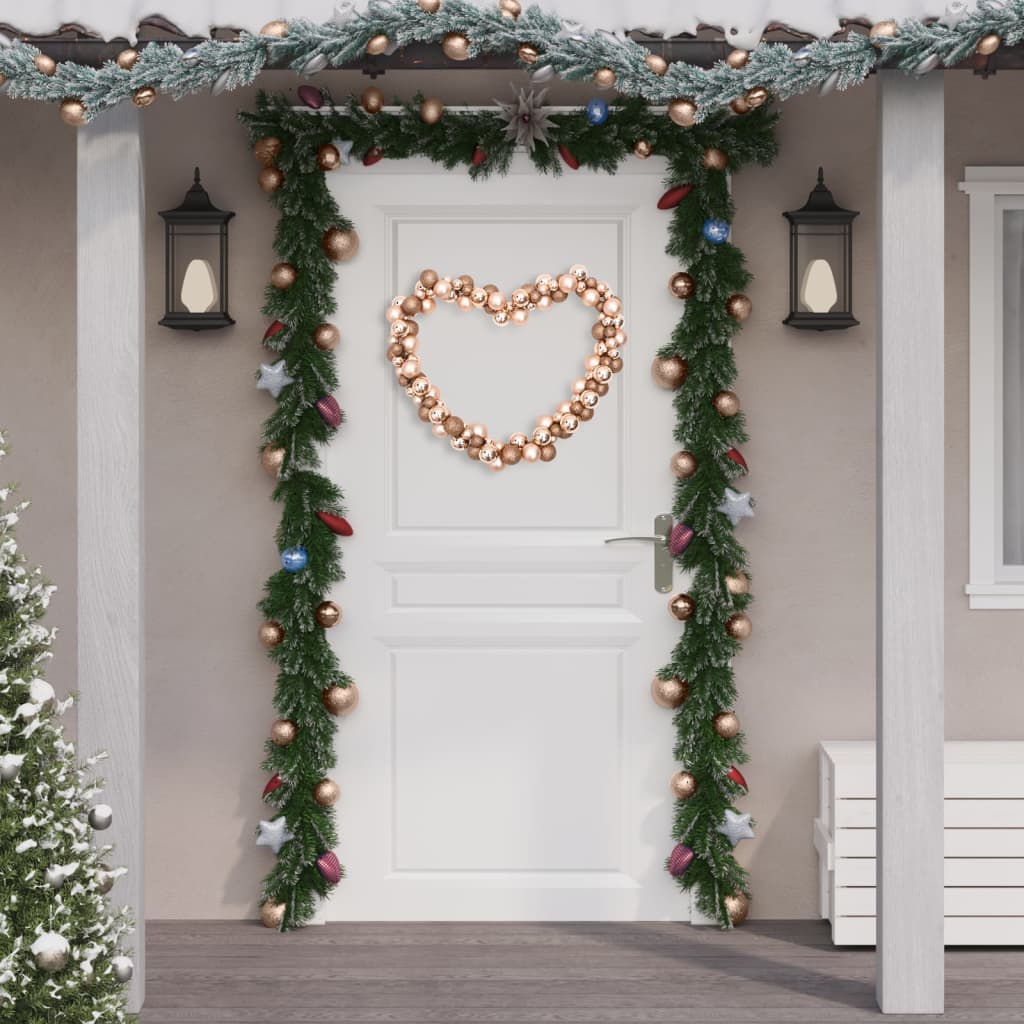 VidaXL boules de guirlande de Noël 175 cm en polystyrène couleur or rose
