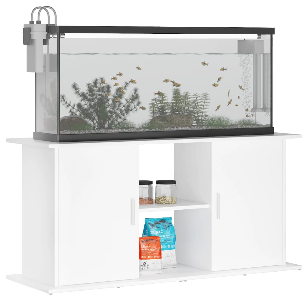 VidaXL Support pour aquarium 121x41x58 cm bois d'ingénierie blanc