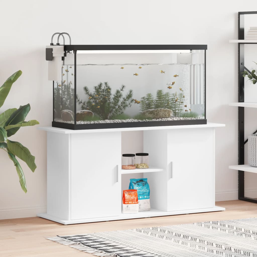 VidaXL Support pour aquarium 121x41x58 cm bois d'ingénierie blanc