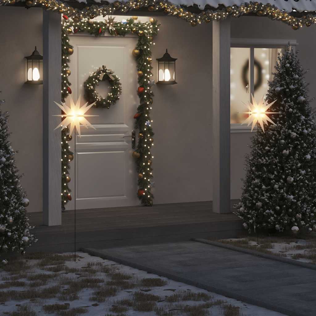Vidaxx lampe de Noël avec piquet et LED pliable 57 cm blanc