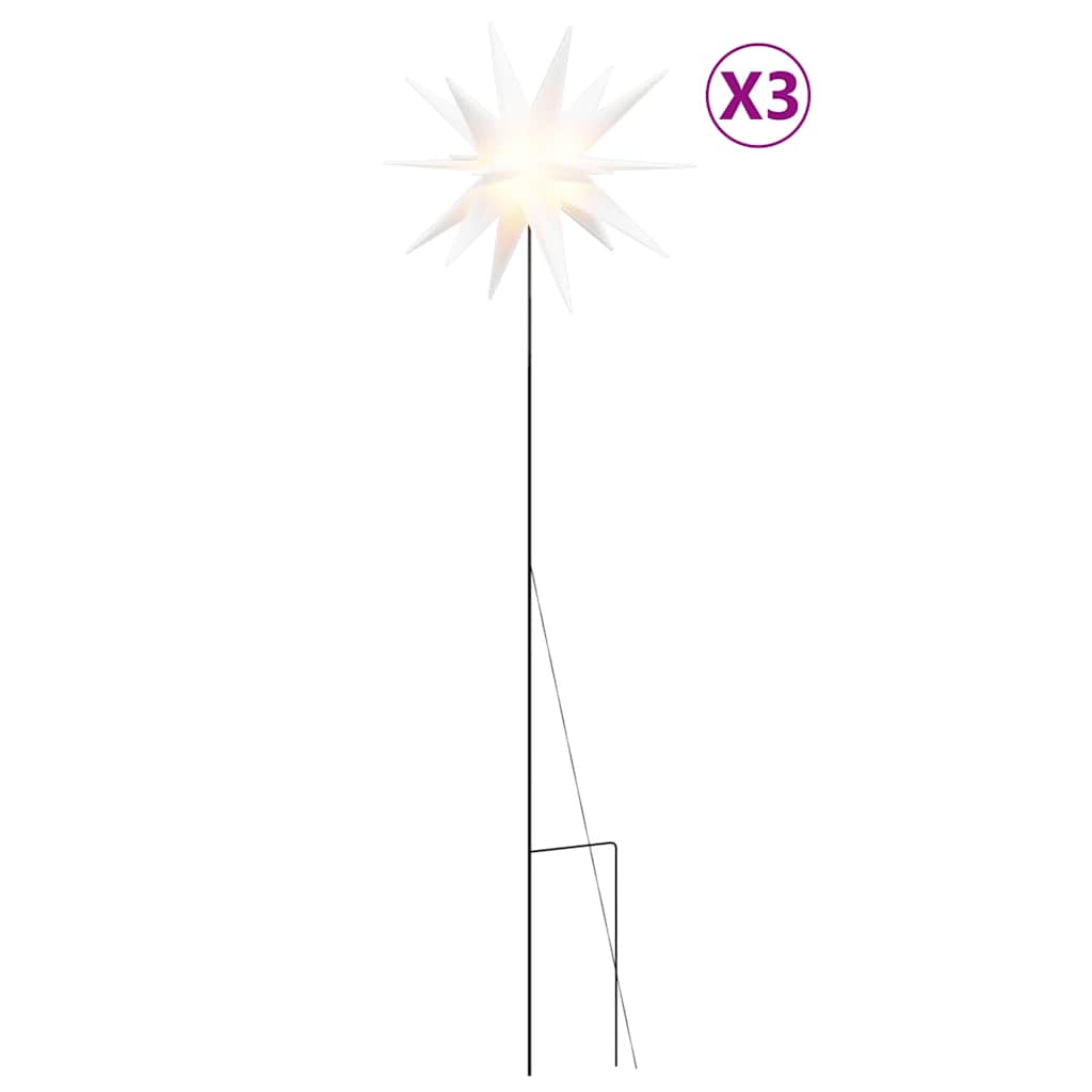 Lampes de Noël Vidaxl avec goupille de terre et LED 3 ST 35 cm Blanc