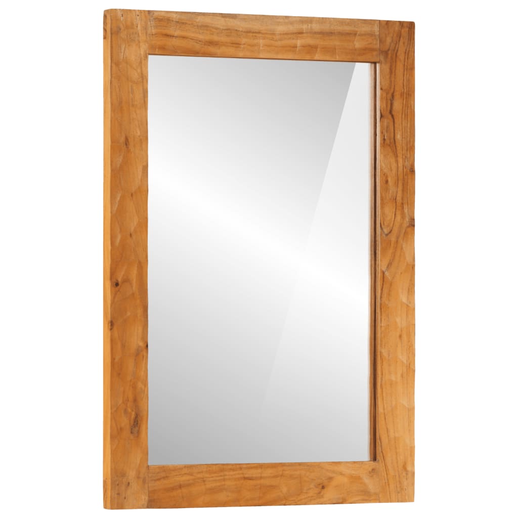 VidaXL Miroir de salle de bain 50x70x2,5 cm bois d'acacia massif et verre