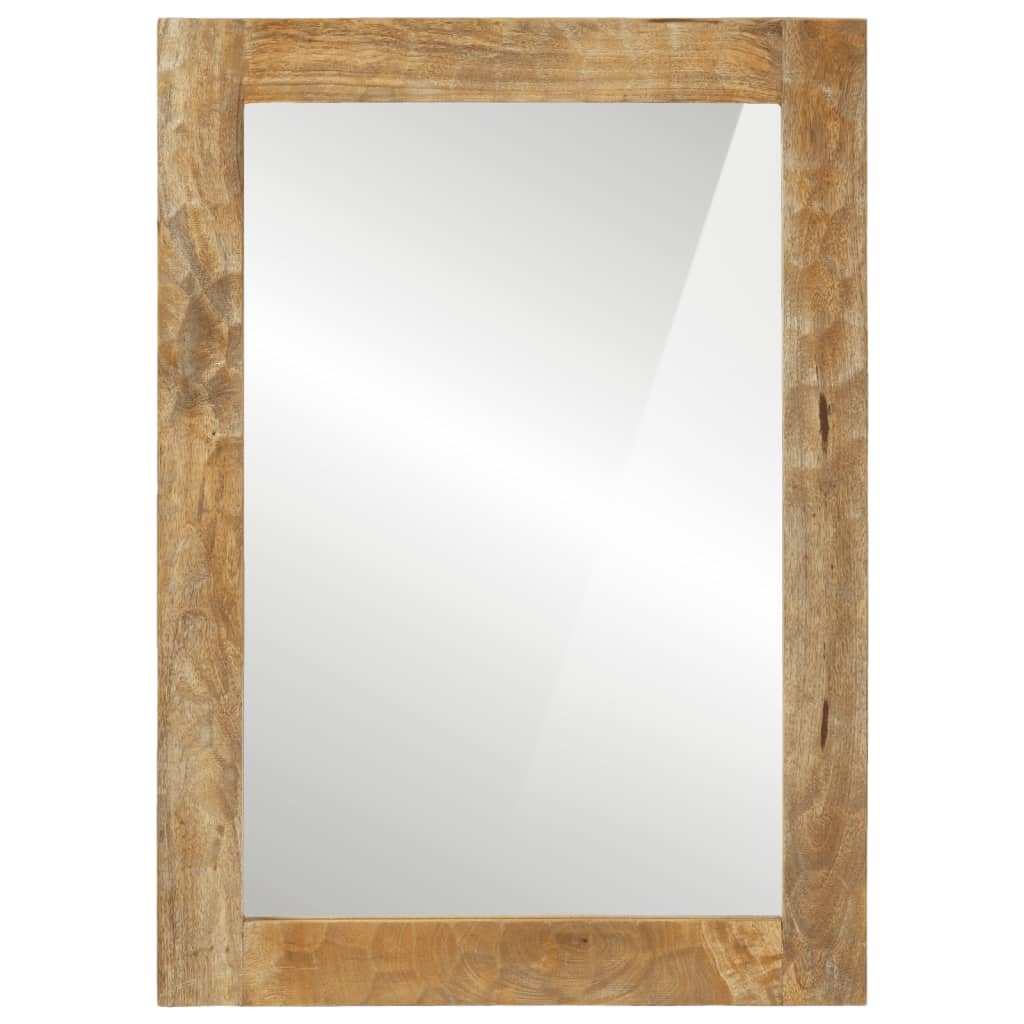 Miroir de salle de bain Vidaxl 50x70x2,5 cm en bois et verre massif massif